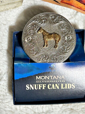 Montana Silversmiths Snuff Can Lid Western Vintage